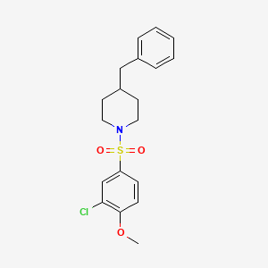 molecular formula C19H22ClNO3S B3498518 4-benzyl-1-[(3-chloro-4-methoxyphenyl)sulfonyl]piperidine 