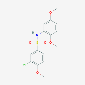 molecular formula C15H16ClNO5S B3498523 3-chloro-N-(2,5-dimethoxyphenyl)-4-methoxybenzenesulfonamide 