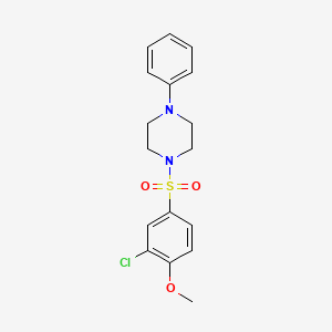 molecular formula C17H19ClN2O3S B3498531 1-[(3-chloro-4-methoxyphenyl)sulfonyl]-4-phenylpiperazine 
