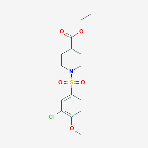 molecular formula C15H20ClNO5S B3498538 ethyl 1-[(3-chloro-4-methoxyphenyl)sulfonyl]-4-piperidinecarboxylate 