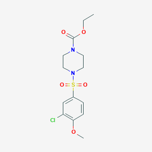 molecular formula C14H19ClN2O5S B3498539 ethyl 4-[(3-chloro-4-methoxyphenyl)sulfonyl]-1-piperazinecarboxylate 