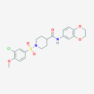 1-[(3-chloro-4-methoxyphenyl)sulfonyl]-N-(2,3-dihydro-1,4-benzodioxin-6-yl)-4-piperidinecarboxamide