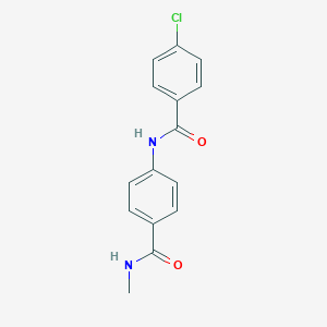 molecular formula C15H13ClN2O2 B349857 4-chloro-N-{4-[(methylamino)carbonyl]phenyl}benzamide CAS No. 930718-83-5