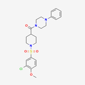 molecular formula C23H28ClN3O4S B3498570 1-({1-[(3-chloro-4-methoxyphenyl)sulfonyl]-4-piperidinyl}carbonyl)-4-phenylpiperazine 