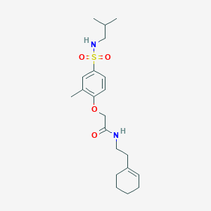 molecular formula C21H32N2O4S B3498577 N-[2-(1-cyclohexen-1-yl)ethyl]-2-{4-[(isobutylamino)sulfonyl]-2-methylphenoxy}acetamide 