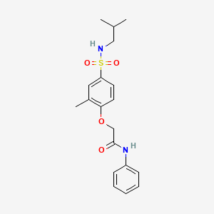 molecular formula C19H24N2O4S B3498582 2-{4-[(isobutylamino)sulfonyl]-2-methylphenoxy}-N-phenylacetamide 