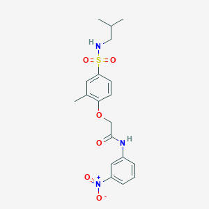 molecular formula C19H23N3O6S B3498589 2-{4-[(isobutylamino)sulfonyl]-2-methylphenoxy}-N-(3-nitrophenyl)acetamide 