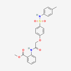 molecular formula C23H22N2O6S B3498592 methyl 2-{[(4-{[(4-methylphenyl)amino]sulfonyl}phenoxy)acetyl]amino}benzoate 