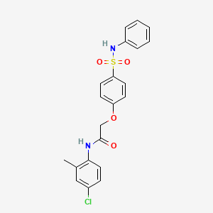 molecular formula C21H19ClN2O4S B3498596 2-[4-(anilinosulfonyl)phenoxy]-N-(4-chloro-2-methylphenyl)acetamide 