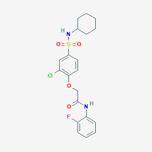 2-{2-chloro-4-[(cyclohexylamino)sulfonyl]phenoxy}-N-(2-fluorophenyl)acetamide