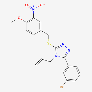 molecular formula C19H17BrN4O3S B3498638 4-allyl-3-(3-bromophenyl)-5-[(4-methoxy-3-nitrobenzyl)thio]-4H-1,2,4-triazole 