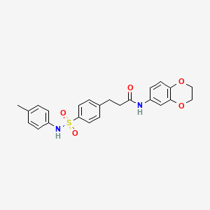 molecular formula C24H24N2O5S B3498649 N-(2,3-dihydro-1,4-benzodioxin-6-yl)-3-(4-{[(4-methylphenyl)amino]sulfonyl}phenyl)propanamide 