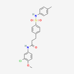 molecular formula C23H23ClN2O4S B3498650 N-(3-chloro-4-methoxyphenyl)-3-(4-{[(4-methylphenyl)amino]sulfonyl}phenyl)propanamide 