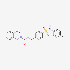 molecular formula C25H26N2O3S B3498664 4-[3-(3,4-dihydro-2(1H)-isoquinolinyl)-3-oxopropyl]-N-(4-methylphenyl)benzenesulfonamide 