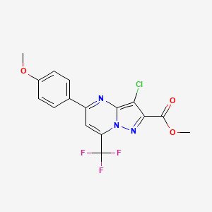methyl 3-chloro-5-(4-methoxyphenyl)-7-(trifluoromethyl)pyrazolo[1,5-a]pyrimidine-2-carboxylate