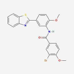 molecular formula C22H17BrN2O3S B3498694 N-[5-(1,3-benzothiazol-2-yl)-2-methoxyphenyl]-3-bromo-4-methoxybenzamide 