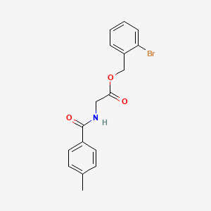 molecular formula C17H16BrNO3 B3498709 2-bromobenzyl N-(4-methylbenzoyl)glycinate 