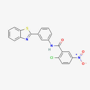 molecular formula C20H12ClN3O3S B3498718 N-[3-(1,3-benzothiazol-2-yl)phenyl]-2-chloro-5-nitrobenzamide 