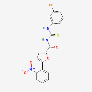 molecular formula C18H12BrN3O4S B3498732 N-{[(3-bromophenyl)amino]carbonothioyl}-5-(2-nitrophenyl)-2-furamide 