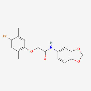 N-1,3-benzodioxol-5-yl-2-(4-bromo-2,5-dimethylphenoxy)acetamide