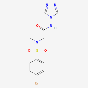 molecular formula C11H12BrN5O3S B3498785 N~2~-[(4-bromophenyl)sulfonyl]-N~2~-methyl-N~1~-4H-1,2,4-triazol-4-ylglycinamide 