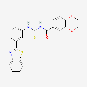 molecular formula C23H17N3O3S2 B3498791 N-({[3-(1,3-benzothiazol-2-yl)phenyl]amino}carbonothioyl)-2,3-dihydro-1,4-benzodioxine-6-carboxamide 