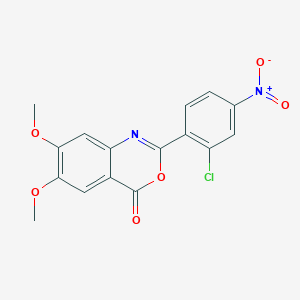 molecular formula C16H11ClN2O6 B3498798 2-(2-chloro-4-nitrophenyl)-6,7-dimethoxy-4H-3,1-benzoxazin-4-one 