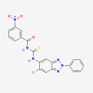 molecular formula C20H13ClN6O3S B3498800 N-{[(6-chloro-2-phenyl-2H-1,2,3-benzotriazol-5-yl)amino]carbonothioyl}-3-nitrobenzamide 