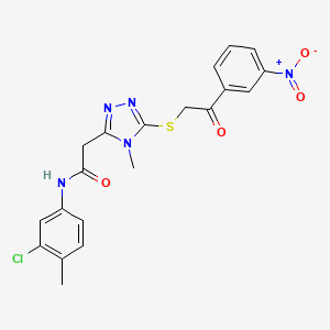 N-(3-chloro-4-methylphenyl)-2-(4-methyl-5-{[2-(3-nitrophenyl)-2-oxoethyl]thio}-4H-1,2,4-triazol-3-yl)acetamide