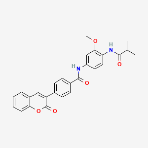 molecular formula C27H24N2O5 B3498816 N-[4-(isobutyrylamino)-3-methoxyphenyl]-4-(2-oxo-2H-chromen-3-yl)benzamide 