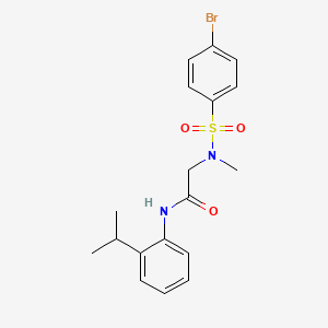 molecular formula C18H21BrN2O3S B3498819 N~2~-[(4-bromophenyl)sulfonyl]-N~1~-(2-isopropylphenyl)-N~2~-methylglycinamide 