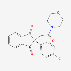 molecular formula C21H18ClNO4 B3498831 2-(4-chlorophenyl)-2-[2-(4-morpholinyl)-2-oxoethyl]-1H-indene-1,3(2H)-dione 