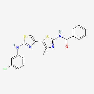 molecular formula C20H15ClN4OS2 B3498845 N-{2-[(3-chlorophenyl)amino]-4'-methyl-4,5'-bi-1,3-thiazol-2'-yl}benzamide 