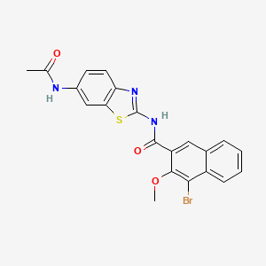 molecular formula C21H16BrN3O3S B3498853 N-[6-(acetylamino)-1,3-benzothiazol-2-yl]-4-bromo-3-methoxy-2-naphthamide 