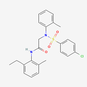 molecular formula C24H25ClN2O3S B3498868 N~2~-[(4-chlorophenyl)sulfonyl]-N~1~-(2-ethyl-6-methylphenyl)-N~2~-(2-methylphenyl)glycinamide 