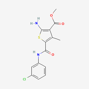 molecular formula C14H13ClN2O3S B3498875 methyl 2-amino-5-{[(3-chlorophenyl)amino]carbonyl}-4-methyl-3-thiophenecarboxylate 