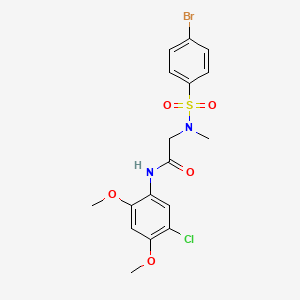 molecular formula C17H18BrClN2O5S B3498877 N~2~-[(4-bromophenyl)sulfonyl]-N~1~-(5-chloro-2,4-dimethoxyphenyl)-N~2~-methylglycinamide 