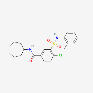 4-chloro-N-cycloheptyl-3-{[(2,4-dimethylphenyl)amino]sulfonyl}benzamide