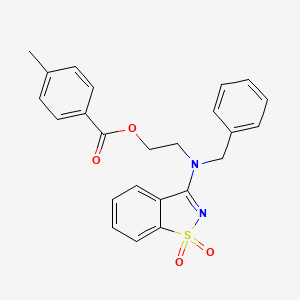 molecular formula C24H22N2O4S B3498891 2-[benzyl(1,1-dioxido-1,2-benzisothiazol-3-yl)amino]ethyl 4-methylbenzoate 