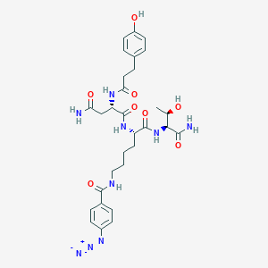 B034989 N(alpha)-3-(4-Hydroxyphenylpropionyl)asparaginyl-lysyl-(N(epsilon)-4-azidobenzoyl)threoninamide CAS No. 102604-64-8