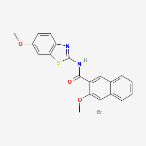 molecular formula C20H15BrN2O3S B3498904 4-bromo-3-methoxy-N-(6-methoxy-1,3-benzothiazol-2-yl)-2-naphthamide 