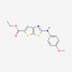 ethyl 2-[(4-methoxyphenyl)amino]thieno[3,2-d][1,3]thiazole-5-carboxylate