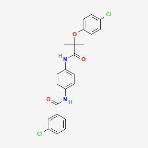 3-chloro-N-(4-{[2-(4-chlorophenoxy)-2-methylpropanoyl]amino}phenyl)benzamide