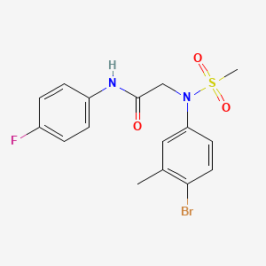 molecular formula C16H16BrFN2O3S B3498939 N~2~-(4-bromo-3-methylphenyl)-N~1~-(4-fluorophenyl)-N~2~-(methylsulfonyl)glycinamide 