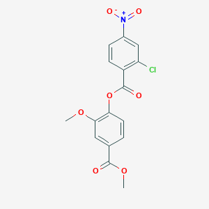 molecular formula C16H12ClNO7 B3498947 2-methoxy-4-(methoxycarbonyl)phenyl 2-chloro-4-nitrobenzoate 