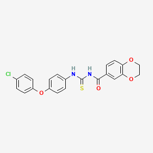 molecular formula C22H17ClN2O4S B3498955 N-({[4-(4-chlorophenoxy)phenyl]amino}carbonothioyl)-2,3-dihydro-1,4-benzodioxine-6-carboxamide 