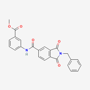 molecular formula C24H18N2O5 B3498968 methyl 3-{[(2-benzyl-1,3-dioxo-2,3-dihydro-1H-isoindol-5-yl)carbonyl]amino}benzoate 