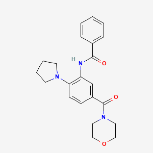 molecular formula C22H25N3O3 B3498975 N-[5-(4-morpholinylcarbonyl)-2-(1-pyrrolidinyl)phenyl]benzamide 