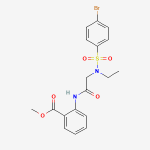 molecular formula C18H19BrN2O5S B3498991 methyl 2-({N-[(4-bromophenyl)sulfonyl]-N-ethylglycyl}amino)benzoate 