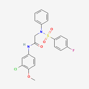 molecular formula C21H18ClFN2O4S B3499004 N~1~-(3-chloro-4-methoxyphenyl)-N~2~-[(4-fluorophenyl)sulfonyl]-N~2~-phenylglycinamide 